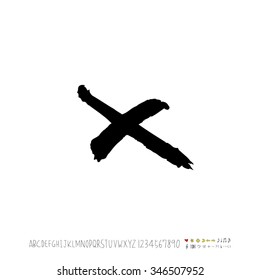 Hand drawn alphabet illustration & calligraphy - vector