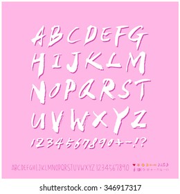 Hand drawn alphabet illustration & calligraphy - vector