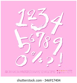 Hand drawn alphabet illustration & calligraphy - vector