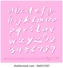 Hand drawn alphabet illustration & calligraphy - vector