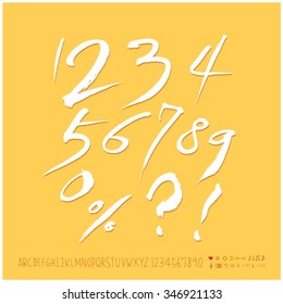 Hand drawn alphabet illustration & calligraphy - vector