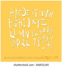 Hand drawn alphabet illustration & calligraphy - vector