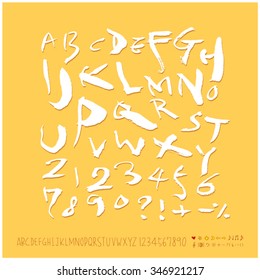 Hand drawn alphabet illustration & calligraphy - vector