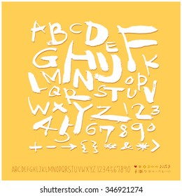 Hand drawn alphabet illustration & calligraphy - vector
