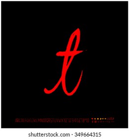 Hand drawn alphabet illustration & calligraphy - vector