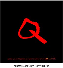 Hand drawn alphabet illustration & calligraphy - vector