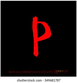 Hand drawn alphabet illustration & calligraphy - vector