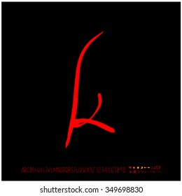 Hand drawn alphabet illustration & calligraphy - vector