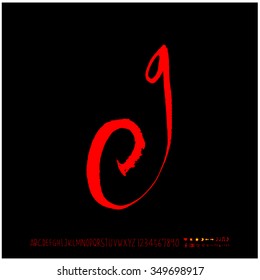 Hand drawn alphabet illustration & calligraphy - vector