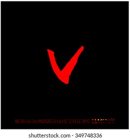 Hand drawn alphabet illustration & calligraphy - vector