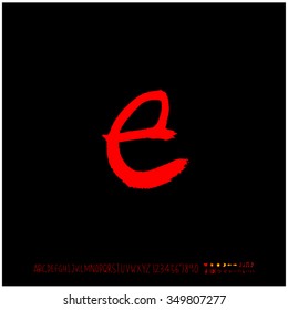 Hand drawn alphabet illustration & calligraphy - vector