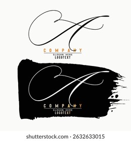 hand drawn alphabet. initial letter, alphabet, Letter A Signature Logo - Initial Alphabet for A - Handwritten A Logo, A letter beauty handwriting vector logo.eps8