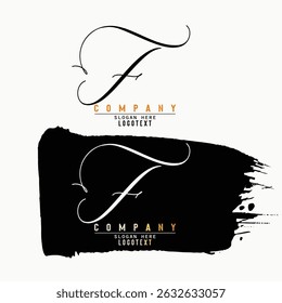 hand drawn alphabet. initial letter, alphabet, Letter F Signature Logo - Initial Alphabet for F - Handwritten F Logo, F letter beauty handwriting vector logo.eps8