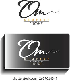 hand drawn alphabet. initial letter, Letter om logo design, Letter om Signature Logo - Initial Alphabet- Handwritten om Logo, om  letter beauty handwriting vector logo.eps8