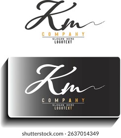 hand drawn alphabet. initial letter, Letter km logo design, Letter km Signature Logo - Initial Alphabet- Handwritten km Logo, km  letter beauty handwriting vector logo.eps8
