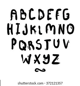 Hand drawn alphabet. Isolated letters set. Original font. Typography design. 