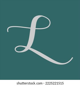 Hand drawn alphabet L Letter