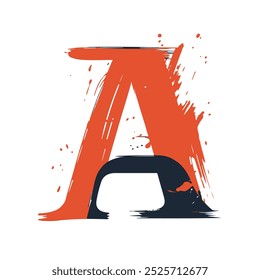 Lettre alphabétique dessinée à la main. Lettre A. Style de la police Marker. Illustration vectorielle.