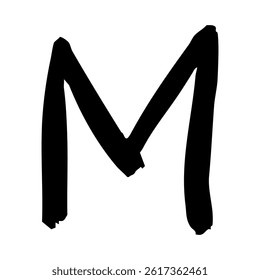Hand drawn alphabet letter vector illustration.