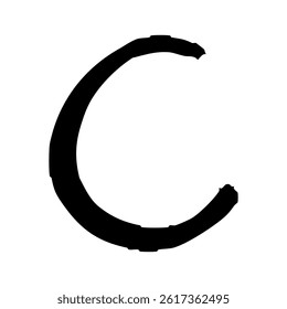 Hand drawn alphabet letter vector illustration.