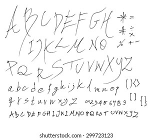 Hand drawn alphabet letters