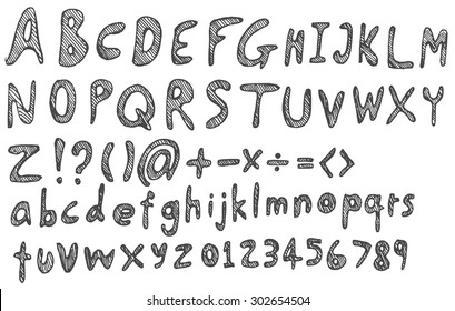 Hand drawn alphabet letters