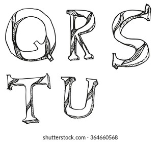 Hand drawn alphabet letters