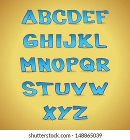 Hand drawn alphabet letters - illustration