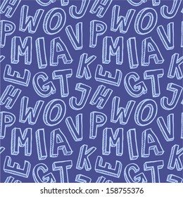 Hand drawn alphabet letters seamless pattern.