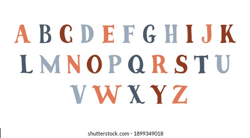 Hand Drawn Alphabet Letters Vector Illustration. Hand Written Font