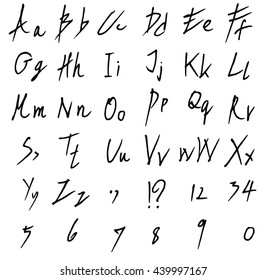 Hand drawn alphabet letters Vector