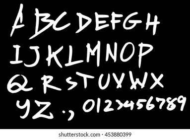 Hand drawn alphabet letters Vector on chalk board