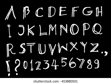 Hand drawn alphabet letters Vector on chalk board