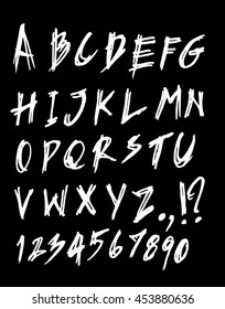 Hand drawn alphabet letters Vector on chalk board