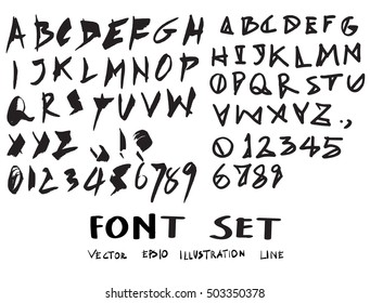 Hand drawn alphabet letters Vector