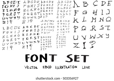 Hand drawn alphabet letters Vector