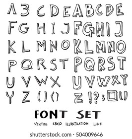 Hand drawn alphabet letters Vector