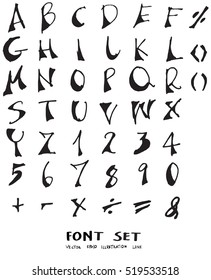 Hand drawn alphabet letters Vector