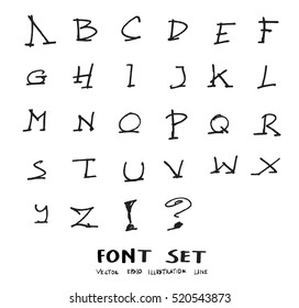 Hand drawn alphabet letters Vector