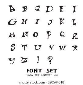 Hand drawn alphabet letters Vector