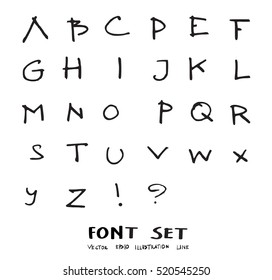 Hand drawn alphabet letters Vector