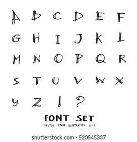 Hand drawn alphabet letters Vector