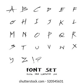 Hand drawn alphabet letters Vector