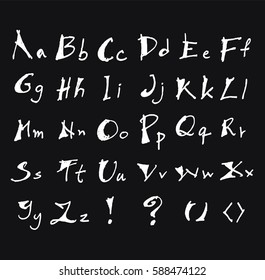 Hand drawn alphabet letters Vector on chalkboard