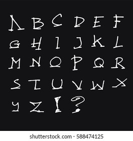 Hand drawn alphabet letters Vector on chalkboard
