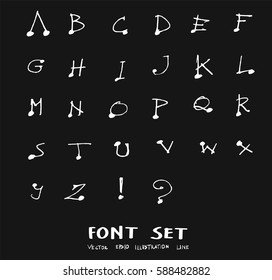 Hand drawn alphabet letters Vector on chalkboard