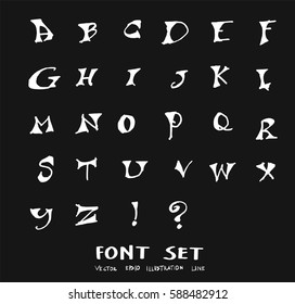 Hand drawn alphabet letters Vector on chalkboard