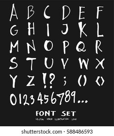 Hand drawn alphabet letters Vector on chalkboard