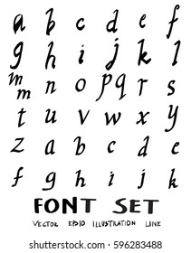Hand drawn alphabet letters Vector