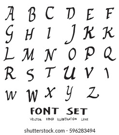 Hand drawn alphabet letters Vector